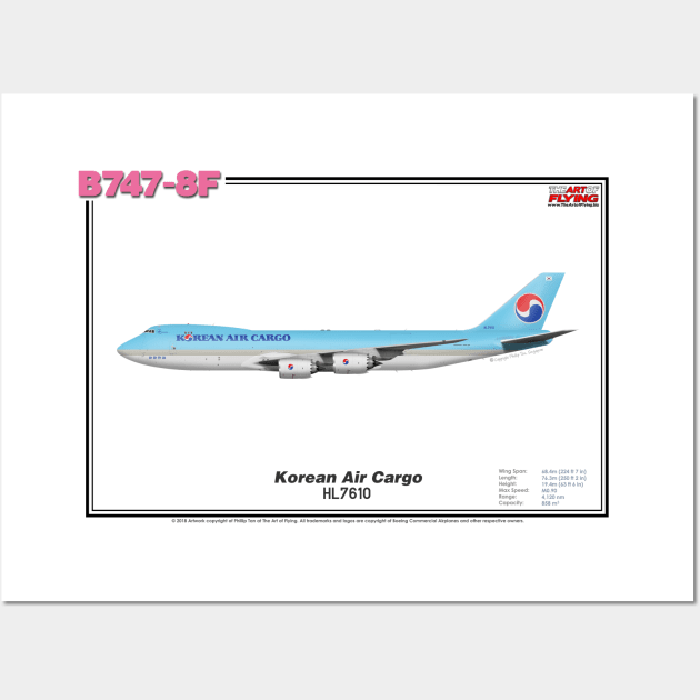 Boeing B747-8F - Korean Air (Art Print) Wall Art by TheArtofFlying